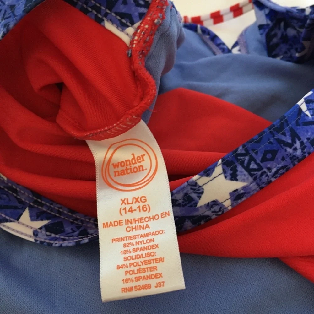 FINAL MARKDOWN Girls wonder nation swim suit top xl 14/16